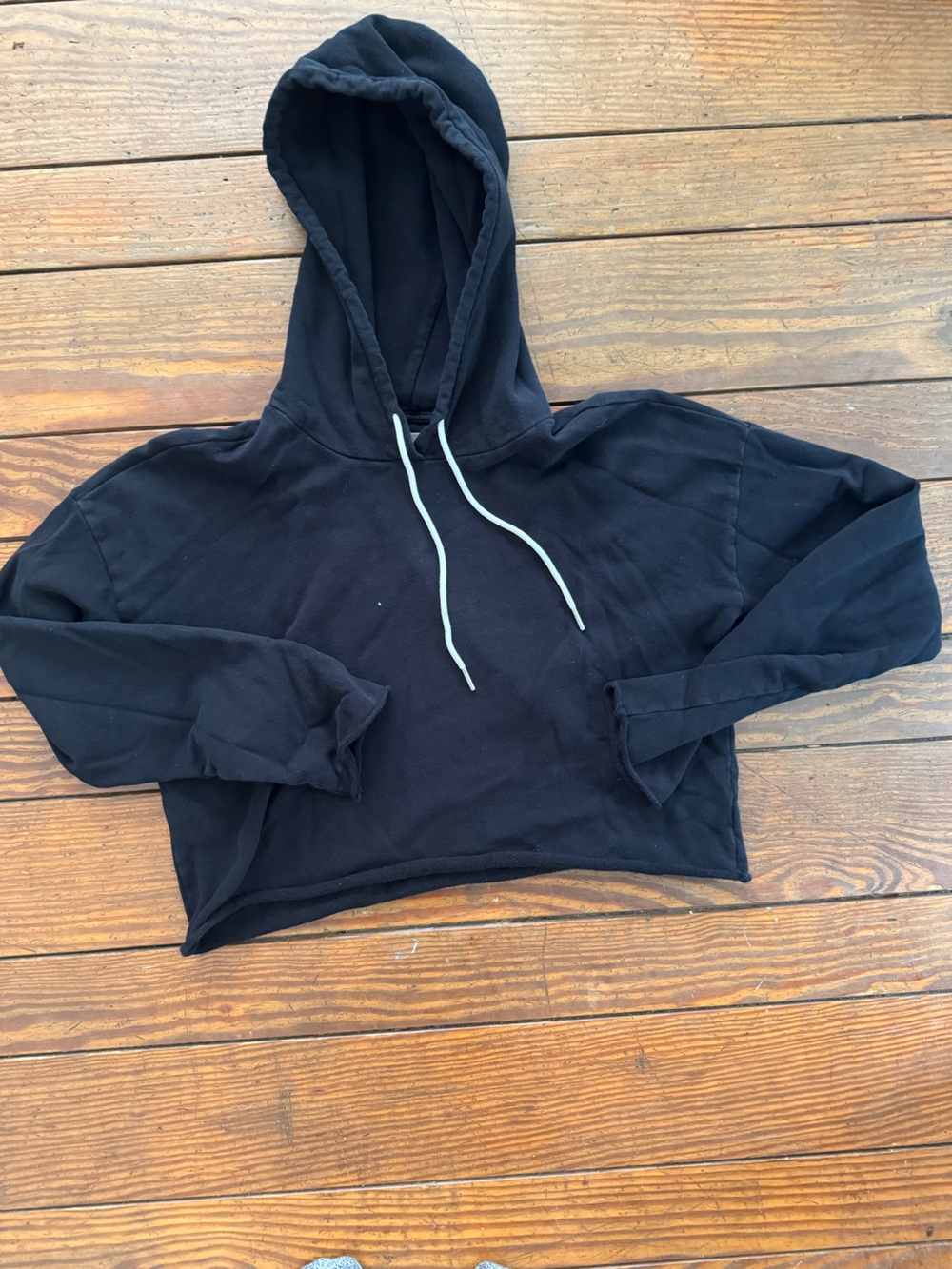 Mate the label cropped black hoodie.